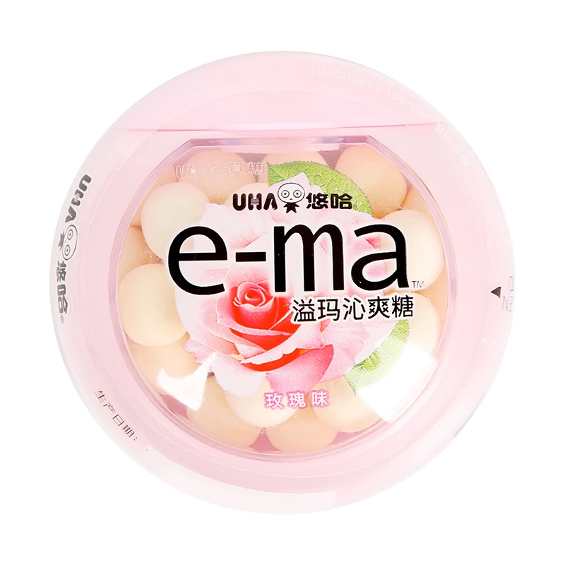 悠哈溢玛玫瑰味沁爽糖33g/盒