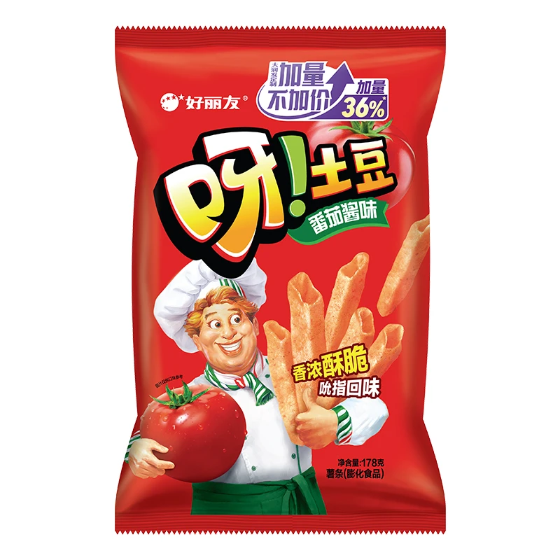 好丽友-呀!土豆薯条(番茄酱味)178g/袋