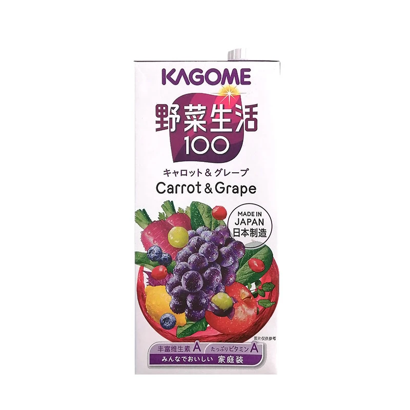 日本进口 可果美复合果蔬汁饮料(胡萝卜和葡萄风味) 1L/盒