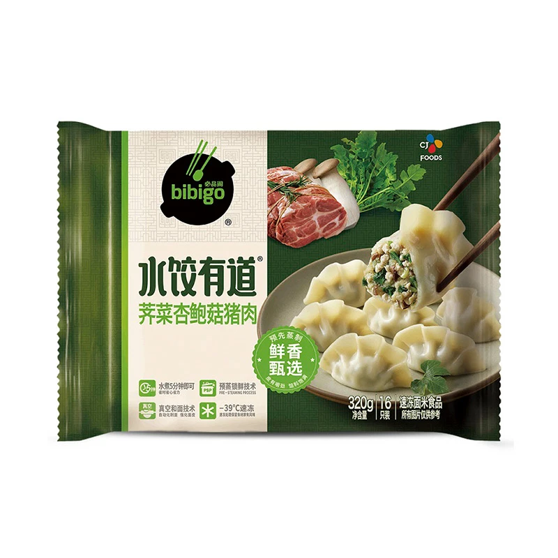 必品阁水饺有道（荠菜杏鲍菇猪肉）320g/袋