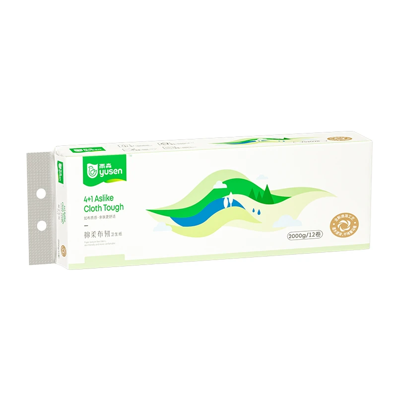 雨森棉柔布韧无芯速溶卫生纸2000g （五层）12卷/提