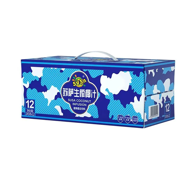 苏萨生榨椰汁植物蛋白饮料礼盒245克*12罐/箱