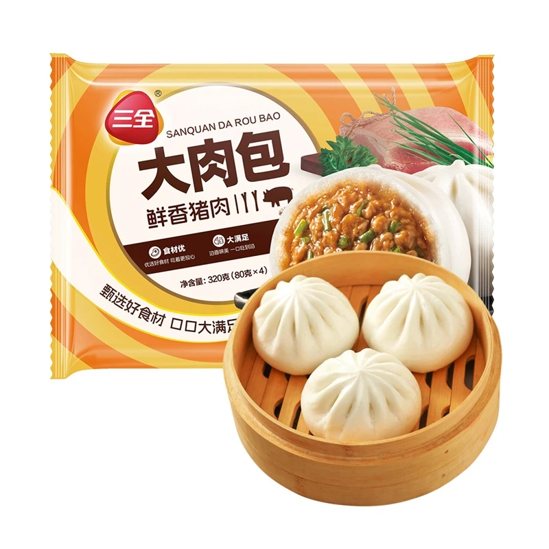 三全鲜美猪肉大包320g/袋