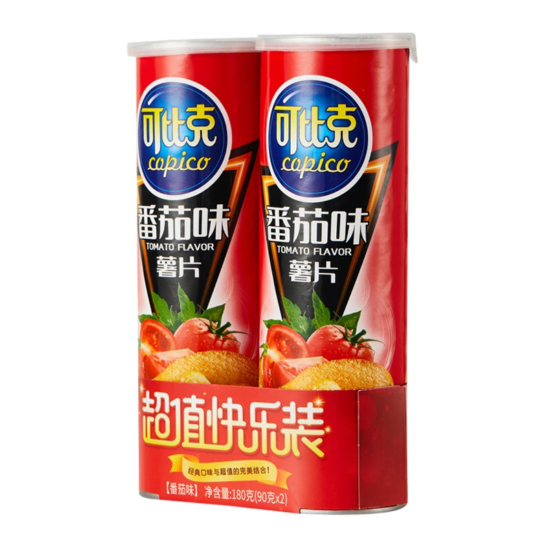 可比克薯片超值快乐装（番茄味）90g*2罐/组