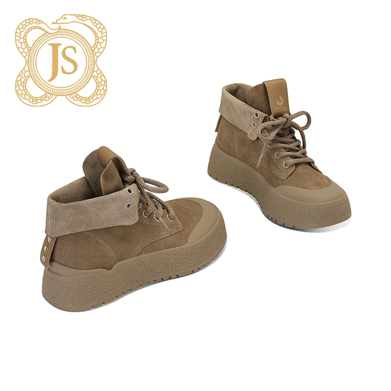 已开价，13Z660730百搭真皮复古英伦风高帮秋冬厚底时装靴女靴系带