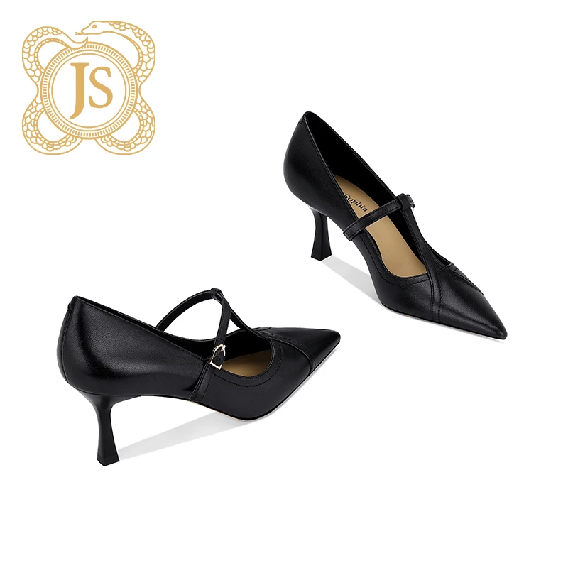 已开价，24Z63080尖头玛丽珍女鞋软皮浅口小跟高跟鞋丁字带不掉脚