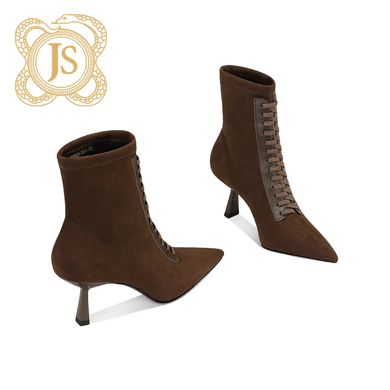 已开价，24Z26R529气质时尚细跟高跟尖头秋冬冬季弹力靴百搭欧美
