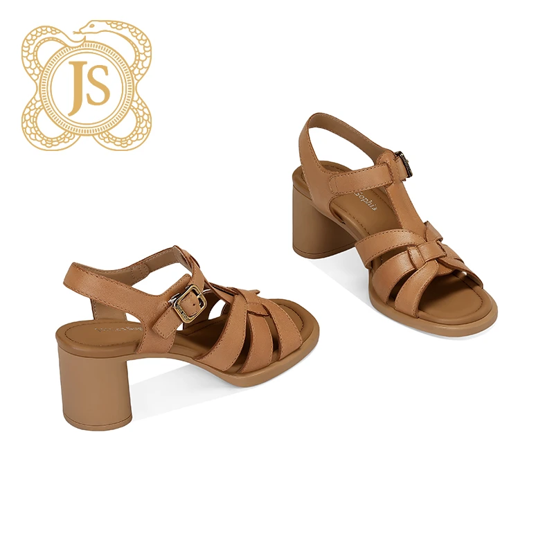 已开价，360Z778-1时尚休闲百搭夏季复古粗跟高跟时装编织时装凉鞋