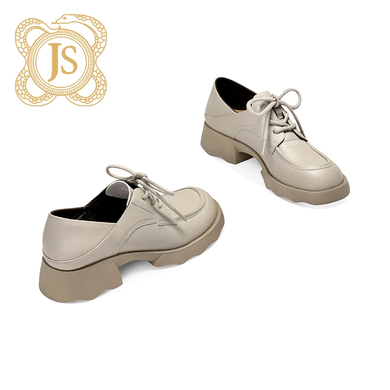 已开价，824Z622808复古圆头系带小皮鞋深口牛皮厚底松糕休闲单鞋