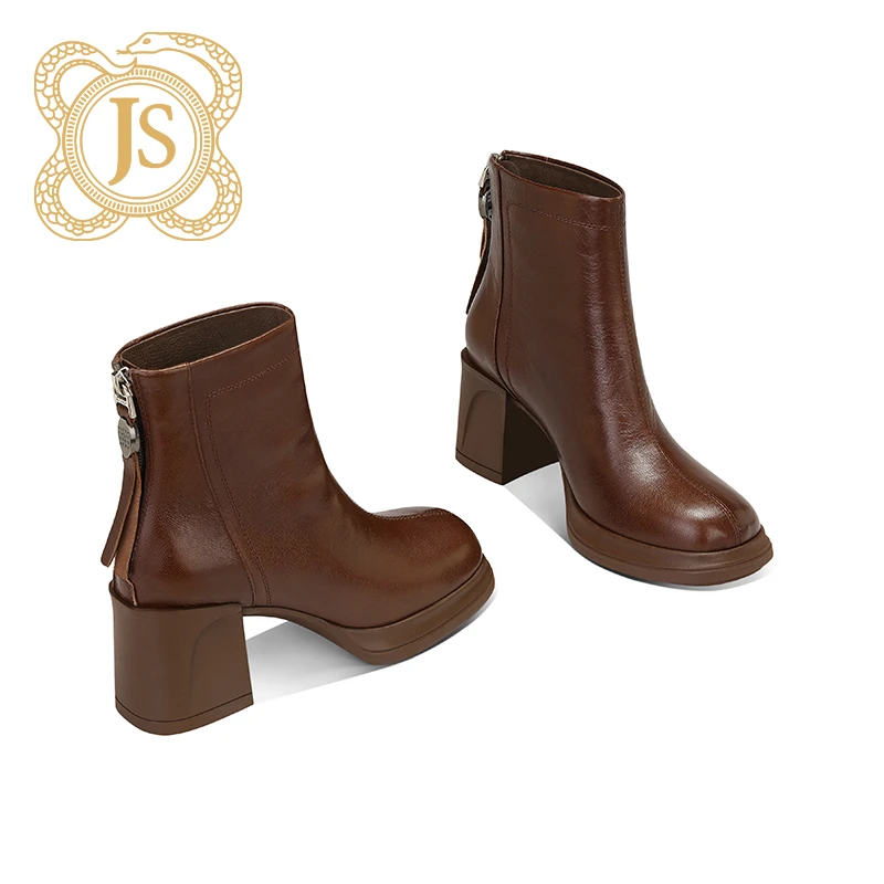 已开价，76S1421-9837复古显瘦靴子增高厚底水染棕羊皮靴女款秋冬