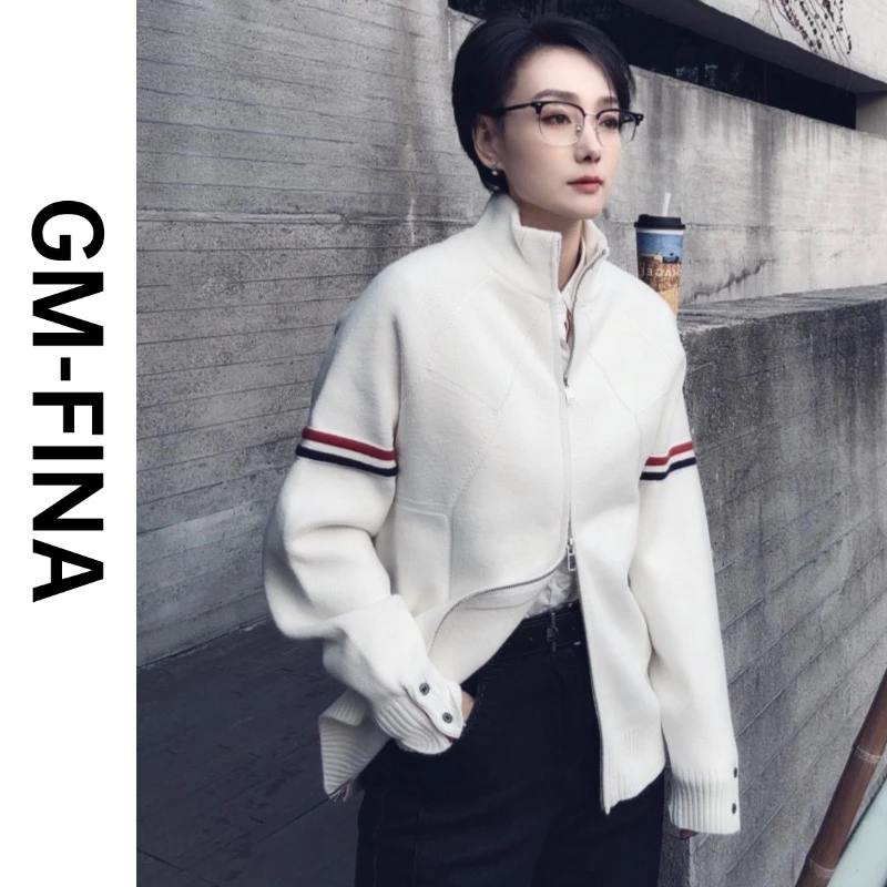 GM-FINA专属男士毛衣秋冬新品时尚立领修身线衣开衫78175