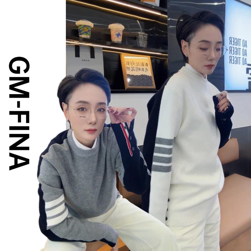 GM-FINA男士秋冬毛衣时尚AB面圆领内搭打底衫线衣78172