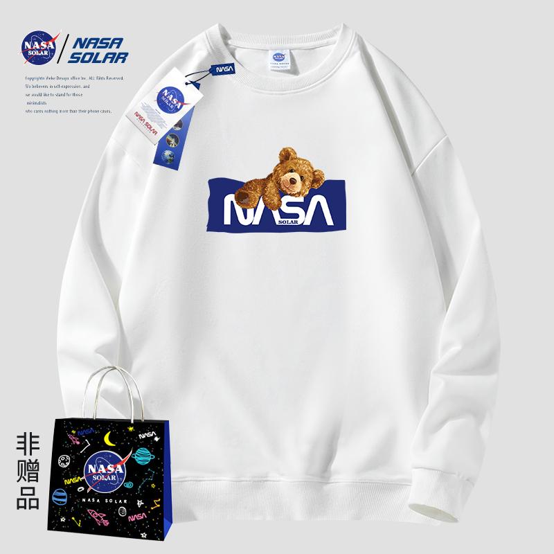 NASA SOLAR 联名款新款长袖圆领卫衣男女秋冬宽松情侣外套潮上衣