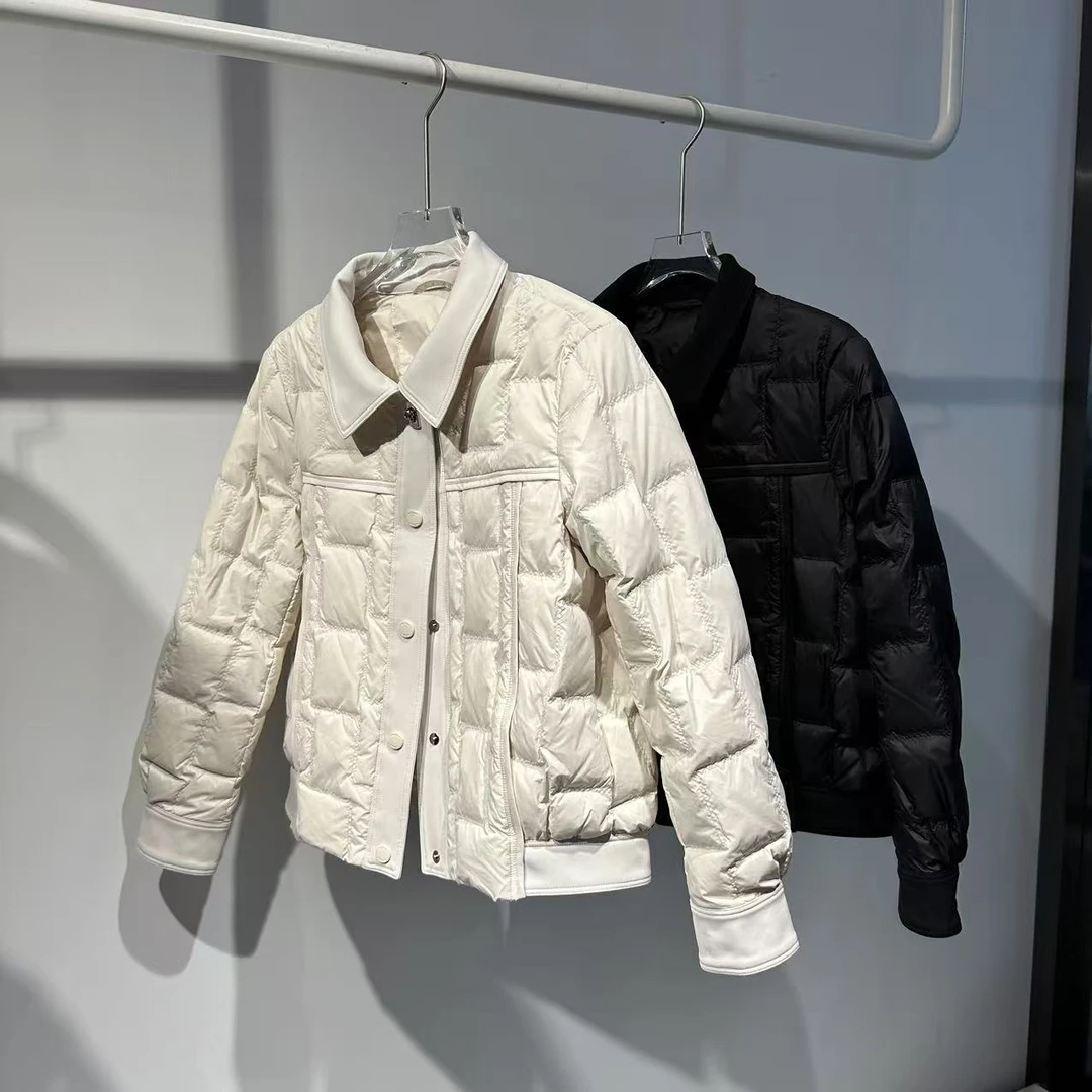 ZA【轻哼】秋冬新款爆款保暖气质高贵优雅羽毛棉服8018