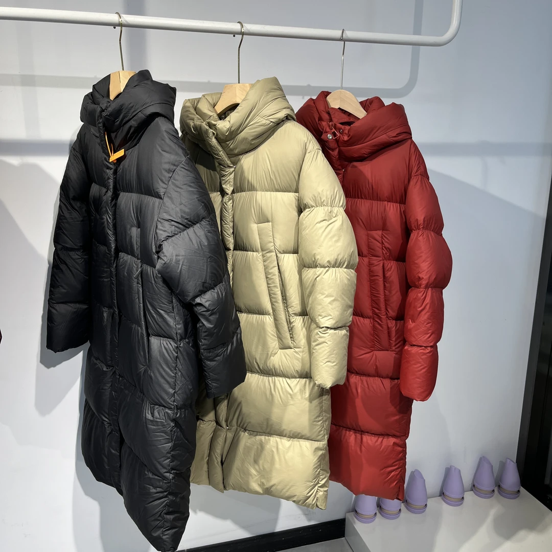 FJ【终点】秋冬新款轻简保暖舒适长款羽毛棉服Y0039