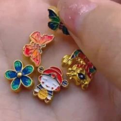 足金  财神+蝴蝶*2+五瓣花+龙舟/多样性发