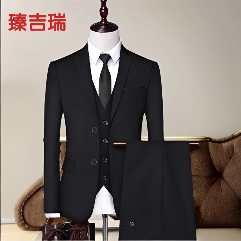 青年西服套装男士上班韩版修身西装职业装男商务正装新郎结婚礼服