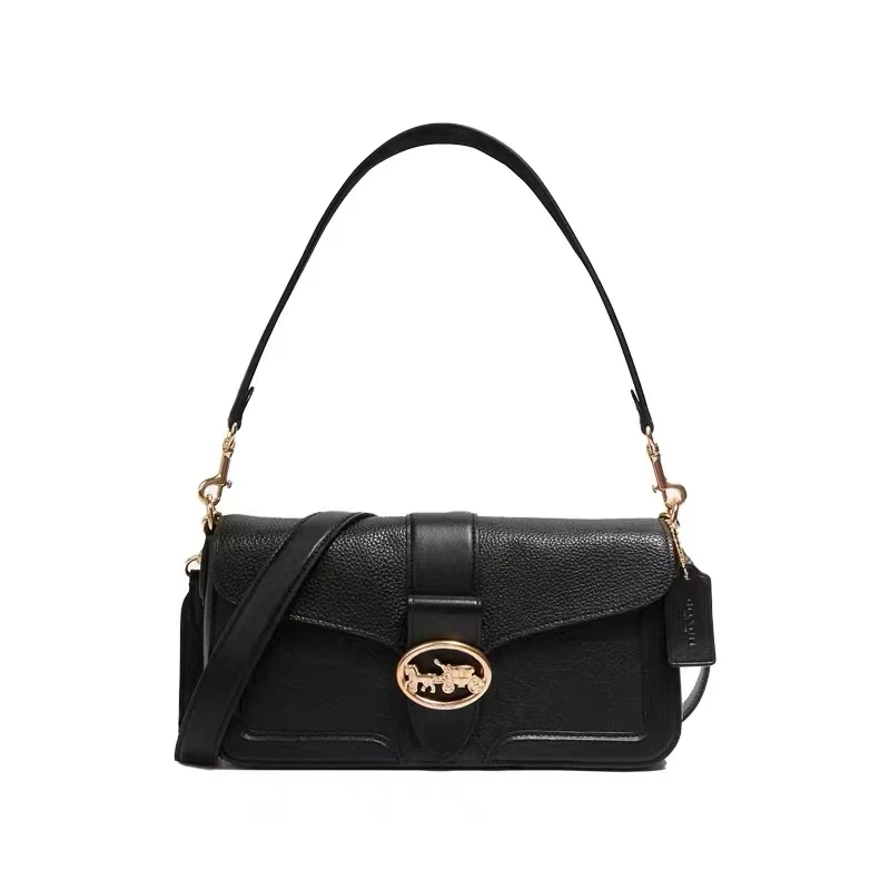 COACH/蔻驰5493-IMBLK女士经典马车标Georgie黑金酒神包 27*14*7