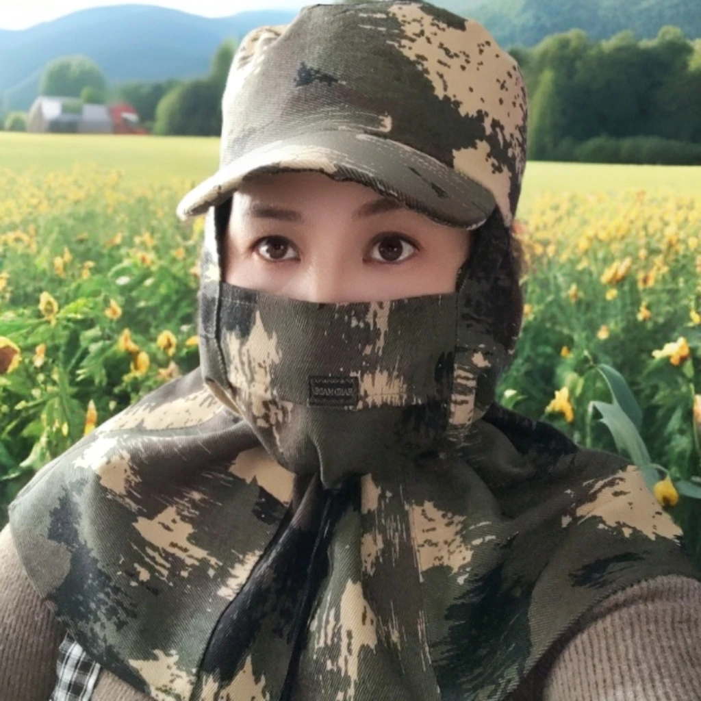 男士防尘包头帽帽子防风工地钓鱼牧场打草遮脸农田水利环卫工人