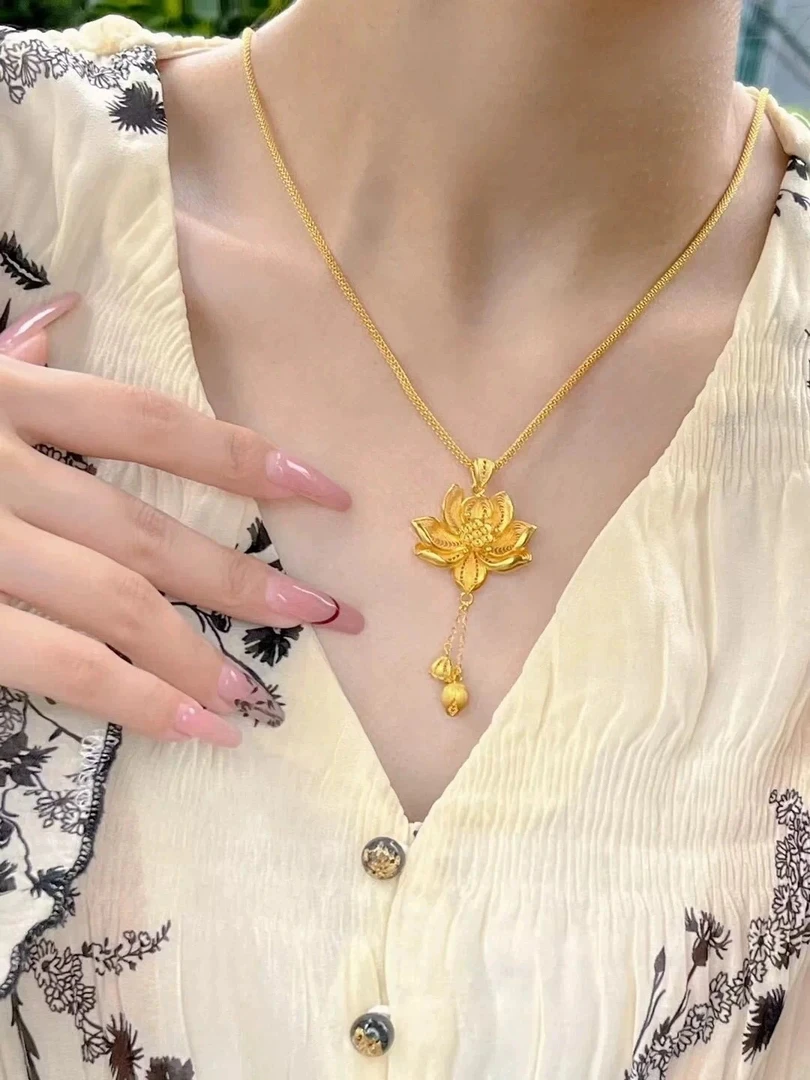 合金项链 提纯工艺爆款莲花项链【莲花项链】
