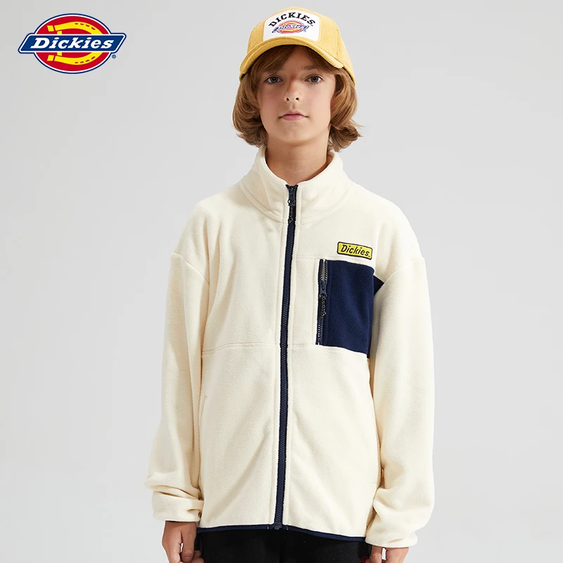 Dickies童装带口袋立领摇粒绒拉链开衫外套宽松版212K30LSD389