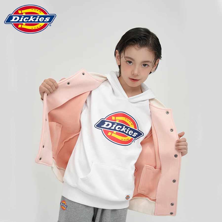 Dickies儿童连帽卫衣经典彩标印花款纯棉春季宽松版233K30LSD194