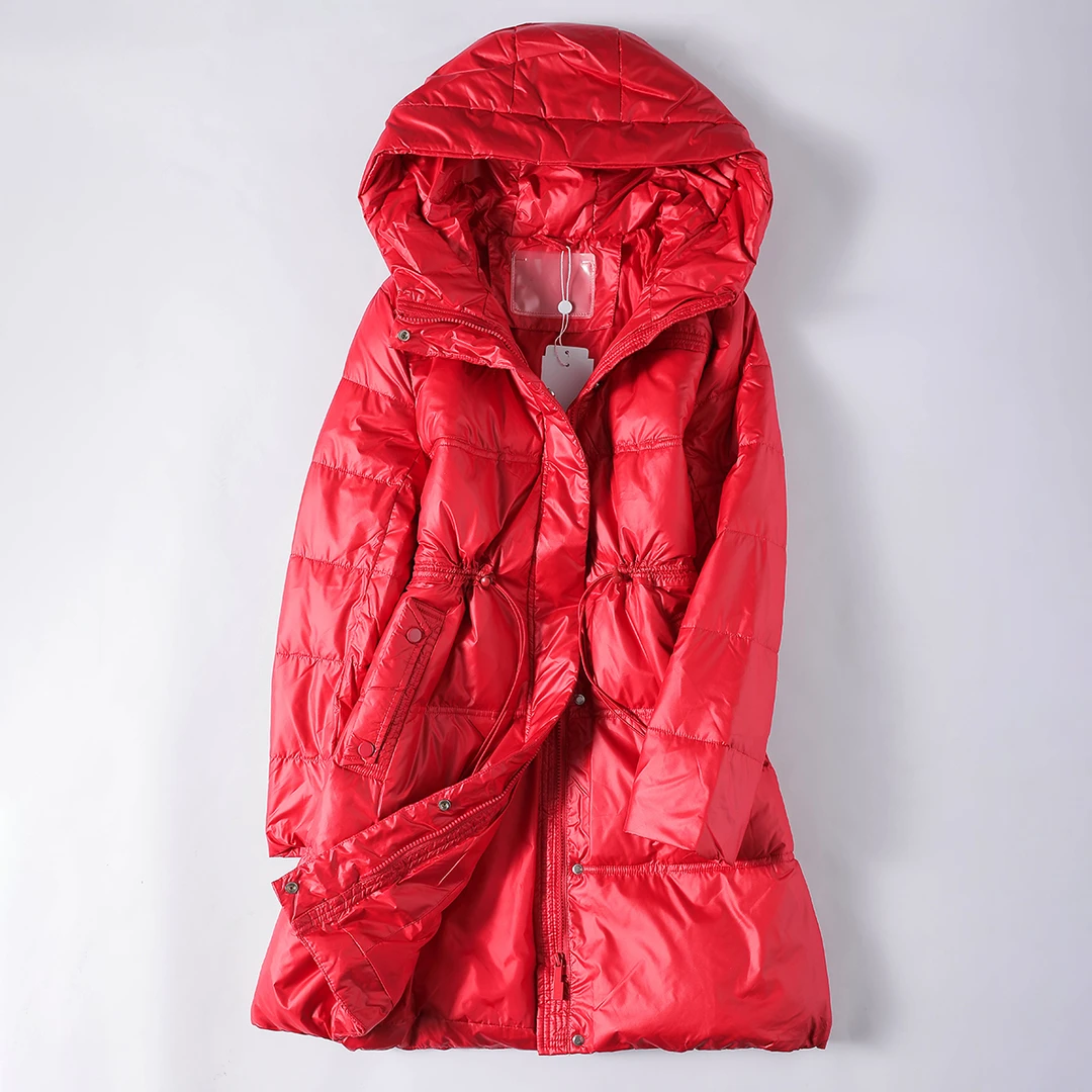 朗系列-K11Y-58844女士冬季时尚休闲连帽长款宽松羽绒服