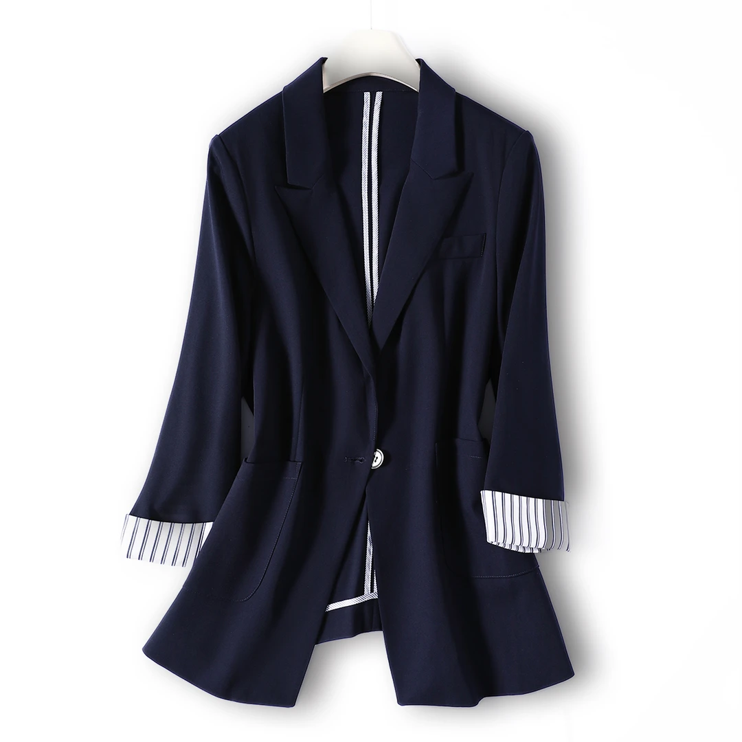 R-7296  秋装长袖高级感炸街休闲西装设计感小众宽松气质小西服