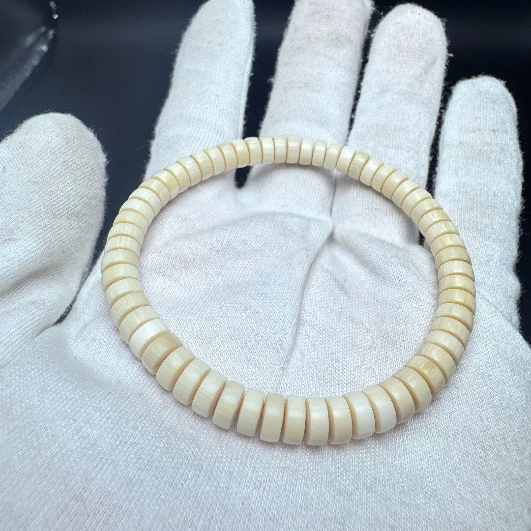 【猛犸兄弟】TT0008猛犸象牙手串猛犸牙冰料药片3*6mm手串