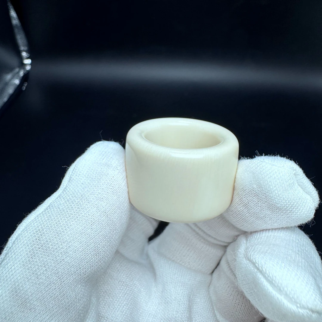 【猛犸兄弟】SN0003天然猛犸象牙精工手工打磨扳指加厚全品一等冰料