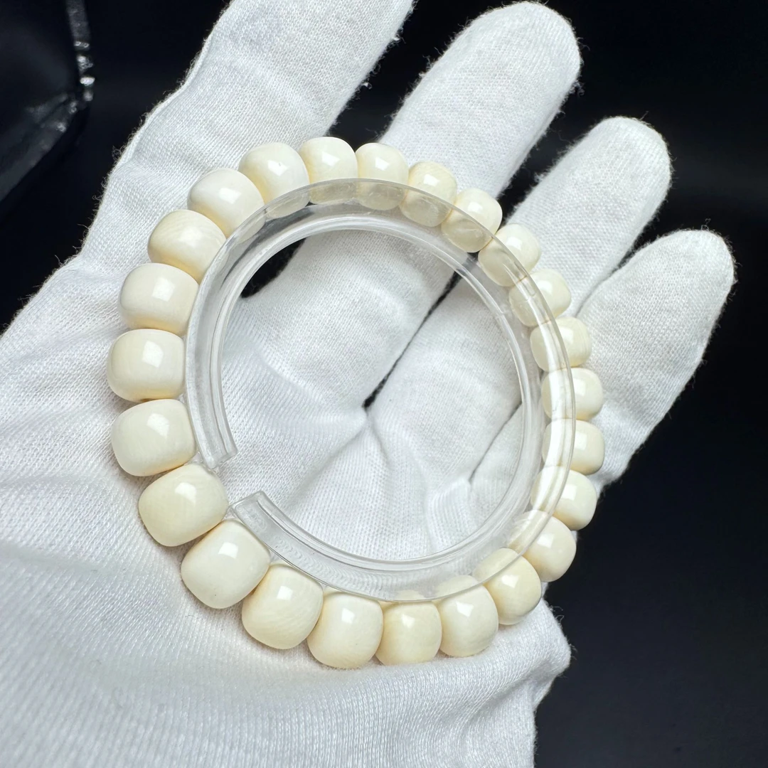 【超5A】LX0017猛犸象牙佛珠手串精品老型9x8mm手串猛犸牙手串