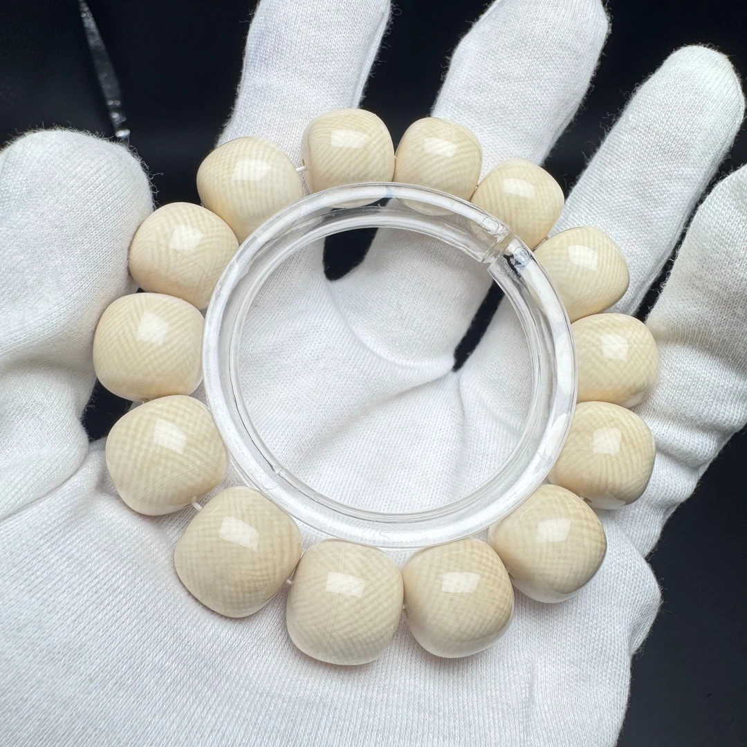 【天选】LX0006猛犸象牙佛珠手串老型15.9x14.7mm手串猛犸牙手串