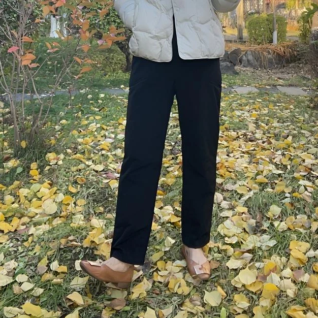 【延姐服饰2】2025新款韩国加棉加厚纯色透气弹力女休闲裤