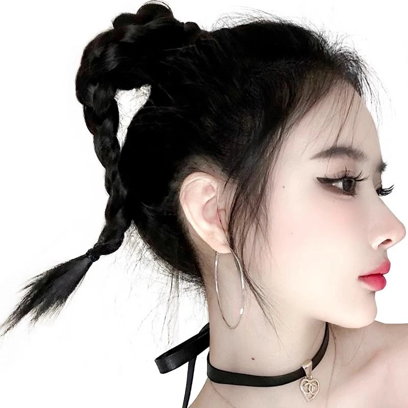 假发辫子女翘尾麻花辫仿真发甜酷风自然短高马尾发圈式倔强小辫子