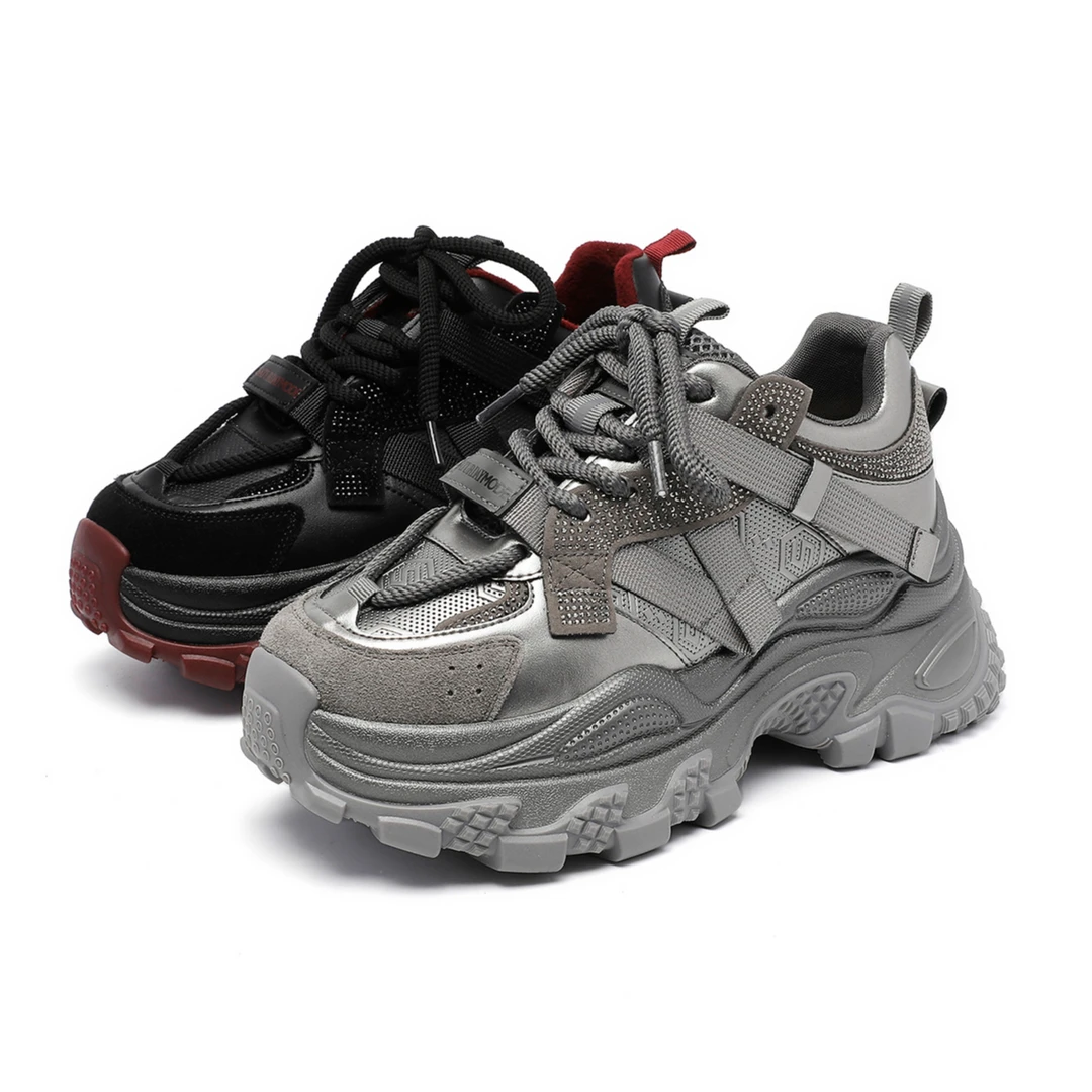 小飞象老爹鞋2024秋季新款厚底时尚撞色潮流女鞋h03