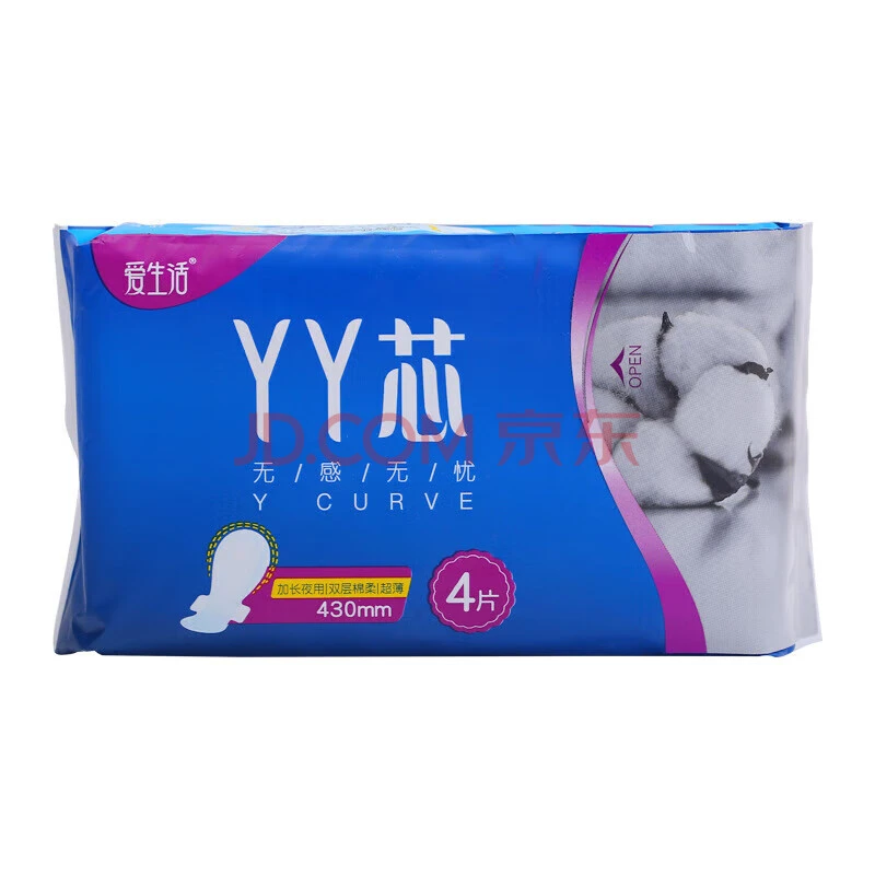 爱生活爱生活丫丫芯无感无忧卫生巾夜用430mm4片