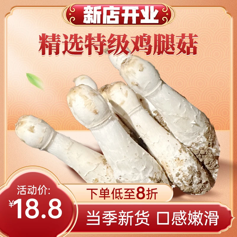 新鲜鸡腿菇带泥毛头鬼伞食用菌种植人工培育蘑菇健康蔬菜炖鸡产品