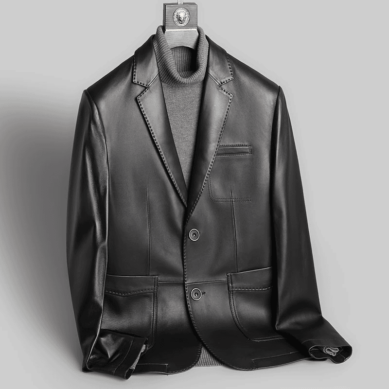 断码清仓 皮西服男士西装真皮皮衣绵羊皮男装春秋薄款高档外套