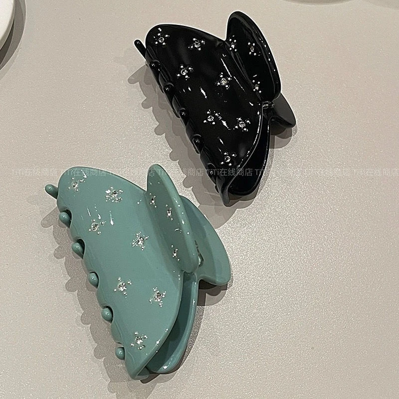 闪钻冰淇淋色可爱少女发夹好质感小巧精致半扎抓夹发夹盘发发饰女