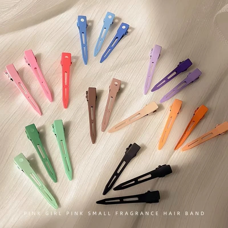 彩色蓬松定位夹刘海定型一字鸭嘴夹小发卡女化妆固定头发夹子头饰