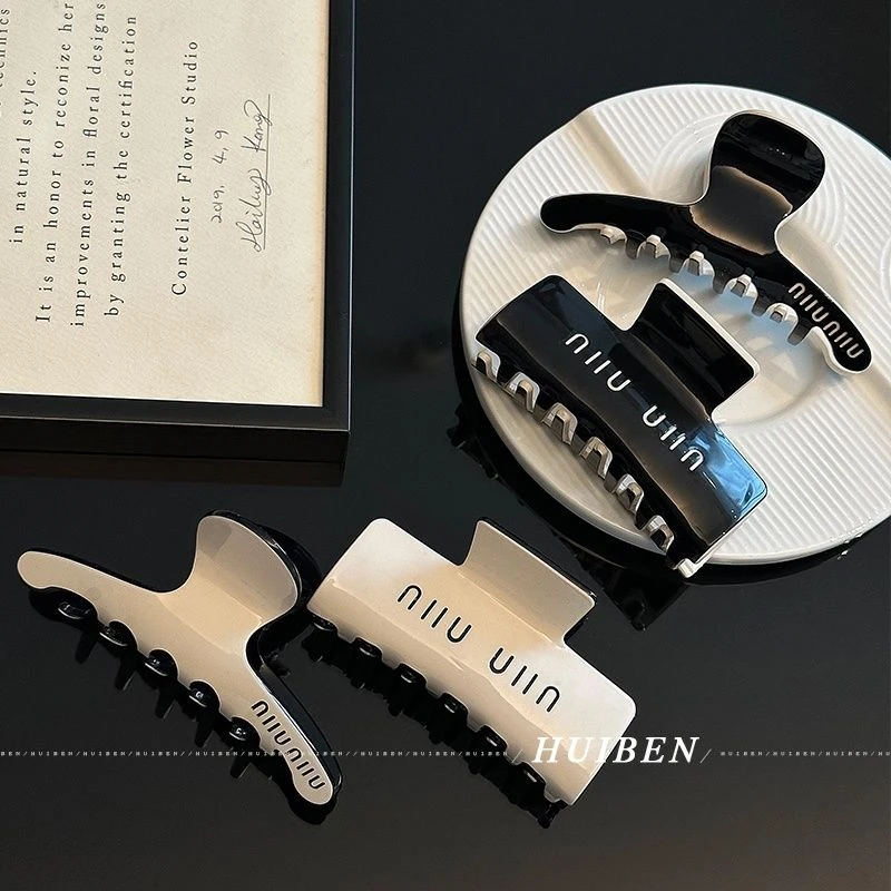 慵懒风~法式ins醋酸抓夹通勤韩国高级感双面发夹后脑勺上班族发饰