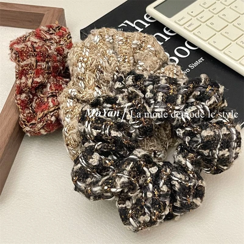 秋冬新款小香风大肠发圈女韩版头绳网红复古扎头发绳简约皮筋发饰