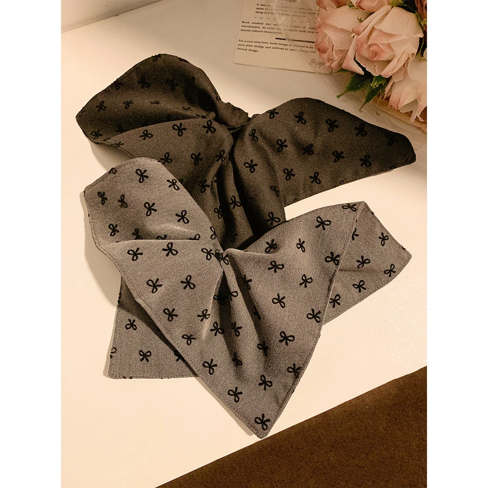 格雷序曲~法式复古蝴蝶结方巾大肠发圈女款高级感扎头发发饰发绳