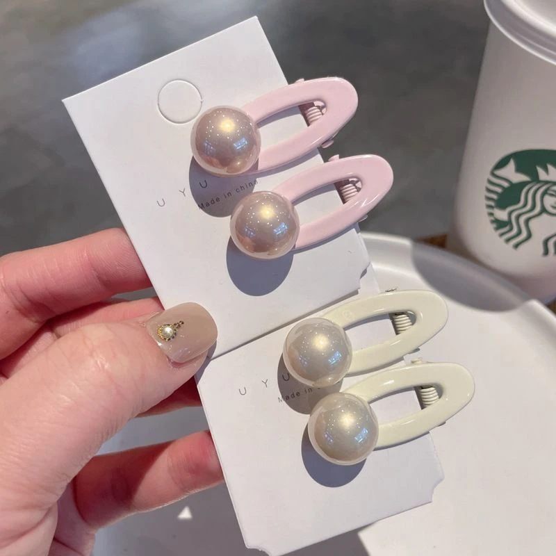 奶呼呼少女甜美立体珠珠鸭嘴夹刘海夹简约百搭碎发侧边夹发卡发饰