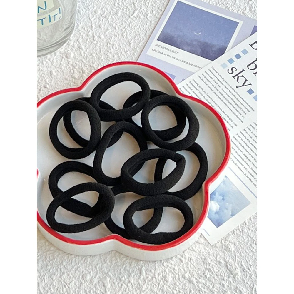 黑色发圈不伤发发绳成人高马尾高弹力耐用头绳女扎头发橡皮筋头饰