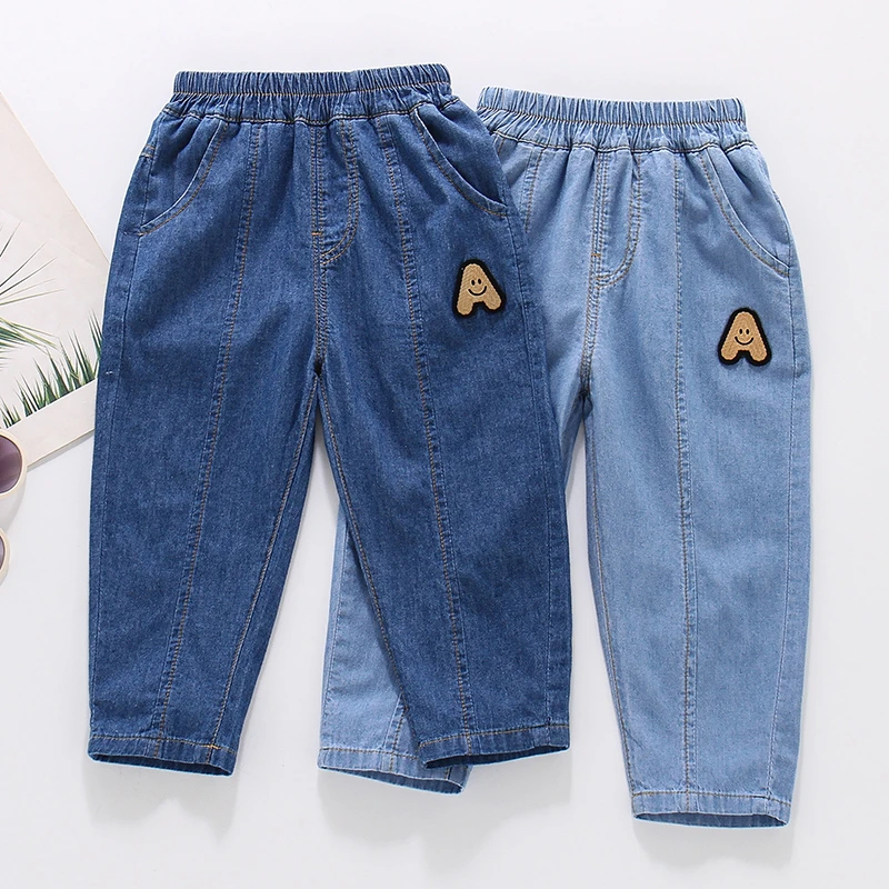 儿童纯棉薄牛仔裤男童夏季牛仔防蚊裤儿童长裤夏装男孩裤子长裤