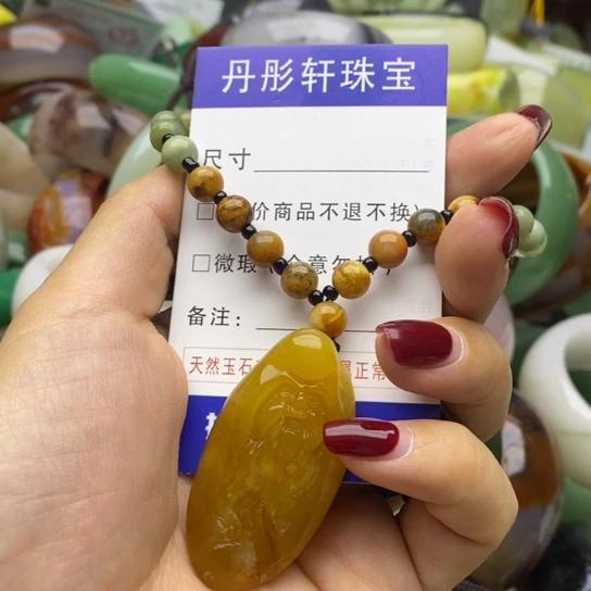 蛇纹石玉颈饰未镶嵌H***子