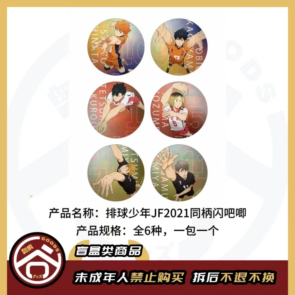 【现货】排球少年JF2021同柄闪吧唧 全6种 日版正版 【盲盒】