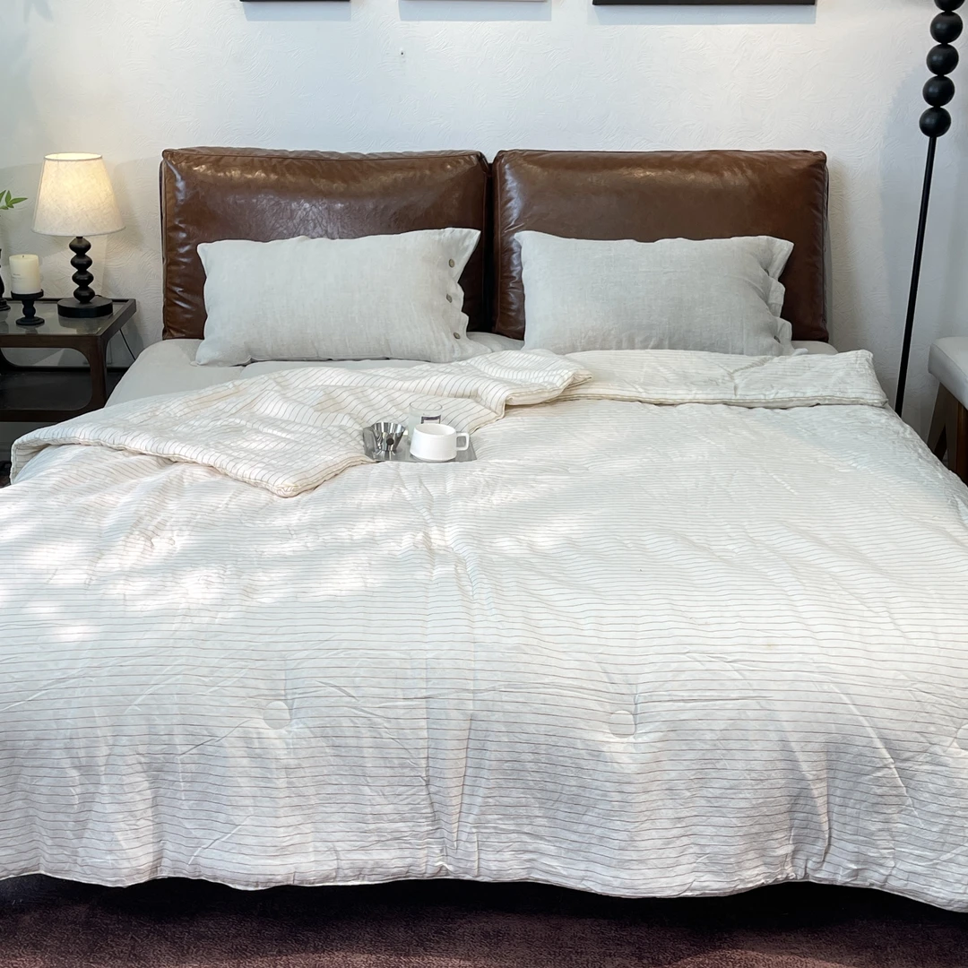 [暖风]汉麻加厚色织条纹双人被2.0*2.3