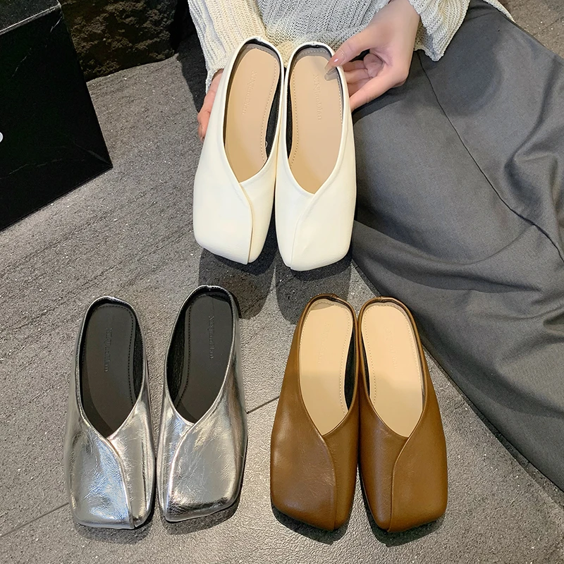 2024春夏韩版V口气质百搭平跟包头单鞋